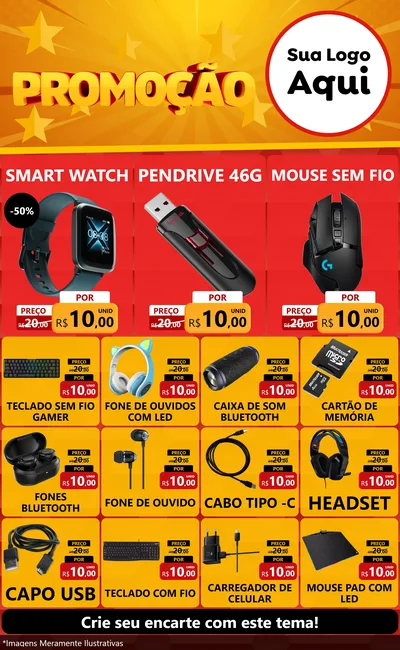 Modelo de Encarte para Encarte Grande com o tema Promoção para Informática