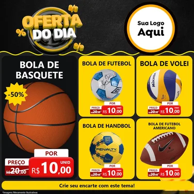 Modelo de Rede Social para Feed Facebook com o tema Oferta Do Dia para Artigos Esportivos