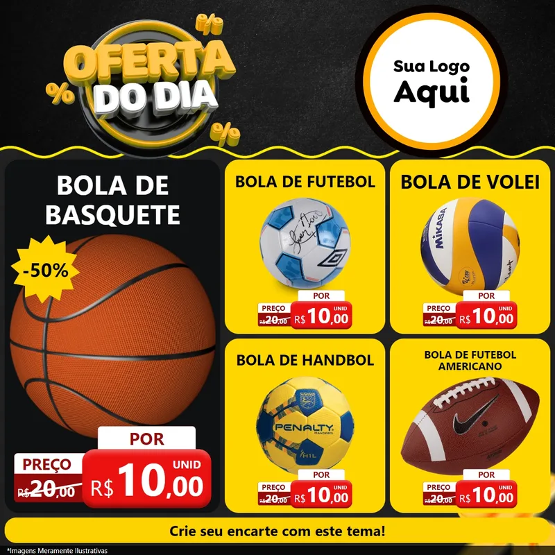 Modelo de Rede Social para Feed Facebook com o tema Oferta Do Dia para Artigos Esportivos