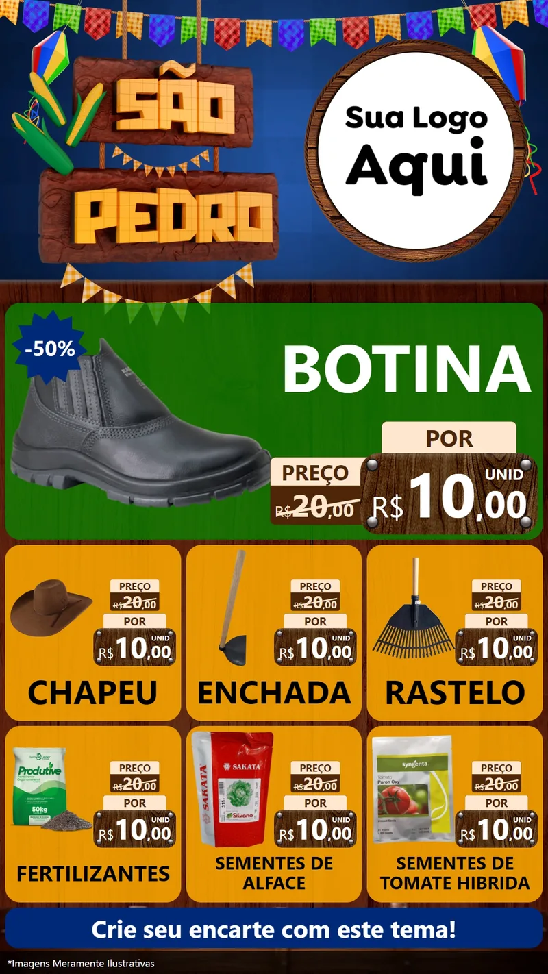Modelo de Rede Social para Stories com o tema São Pedro para Agropecuária