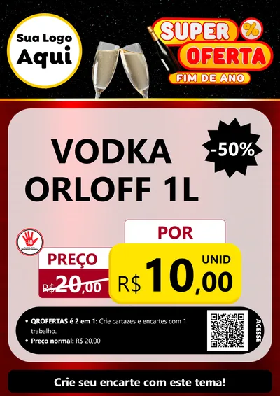 Modelo de Cartaz para Cartaz A4 Vertical com o tema Super Oferta Fim de Ano para Distribuidora de bebidas