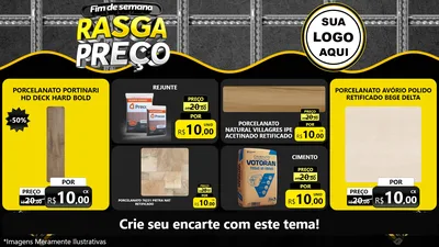 Modelo de TV para TV Horizontal com o tema Fim de Semana Rasga Preço para Pisos e revestimentos