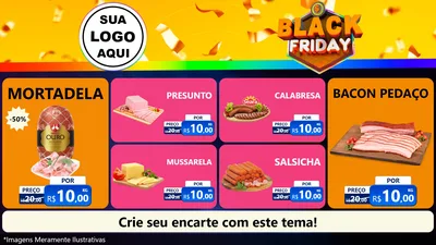 Modelo de TV para TV Horizontal com o tema Black Friday para Frios e Laticínios