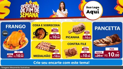 Modelo de TV para TV Horizontal com o tema Ofertaço de Fim de Semana para Assados