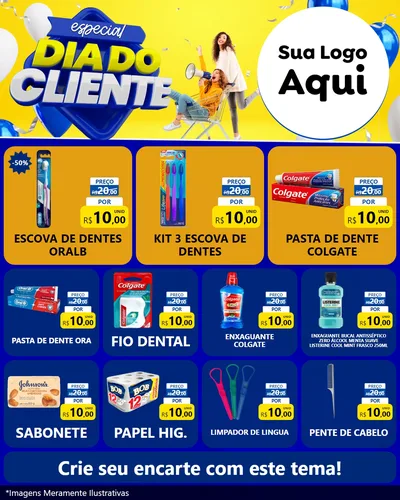 Modelo de Rede Social para Feed Instagram com o tema Especial Dia do Cliente para Higiene Pessoal