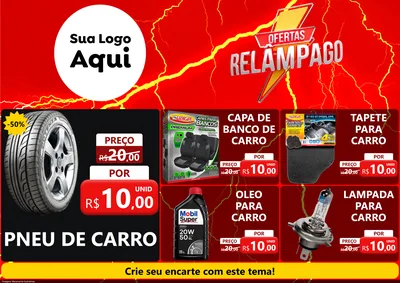 Modelo de Encarte para Encarte A4 Horizontal com o tema Ofertas Relâmpago para Auto peças