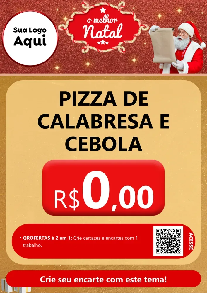 Modelo de Cartaz para Cartaz A4 Vertical com o tema O Melhor Natal para Pizzaria