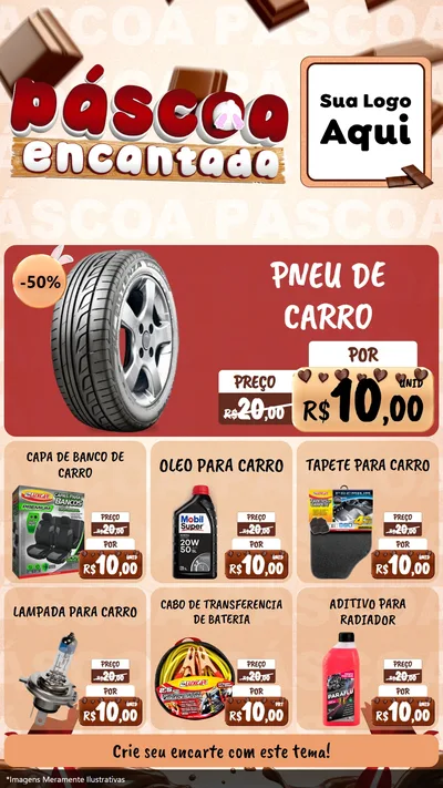 Modelo de Rede Social para Stories com o tema Páscoa Encantada para Auto peças