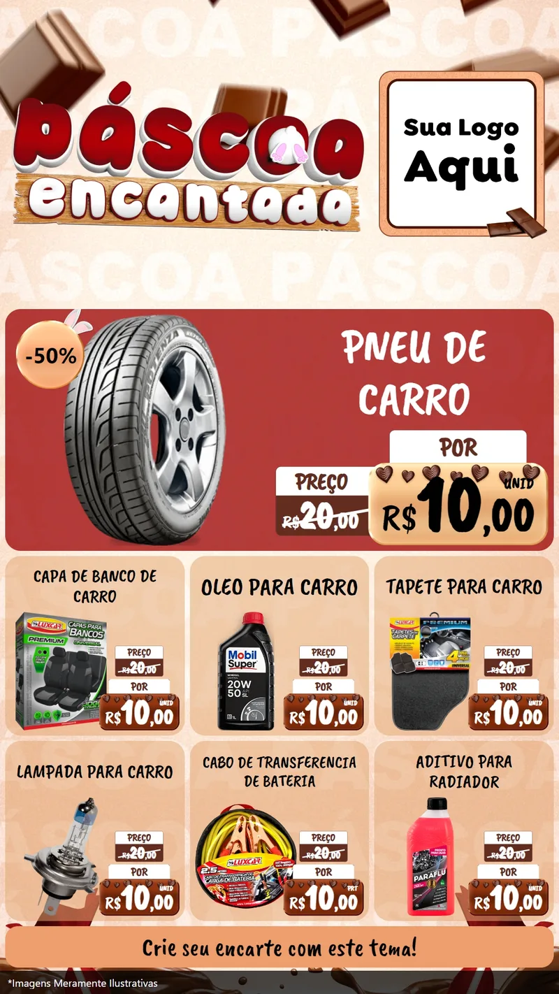 Modelo de Rede Social para Stories com o tema Páscoa Encantada para Auto peças