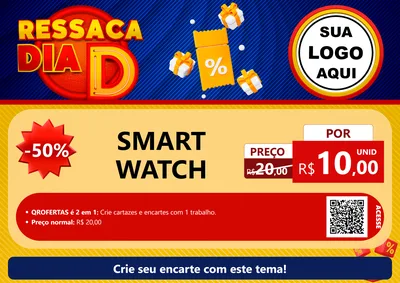 Modelo de Cartaz para Cartaz A4 Horizontal com o tema Ressaca Dia D para Informática