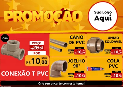 Modelo de Encarte para Encarte A4 Horizontal com o tema Promoção para Tubos e conexões