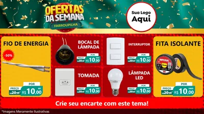 Modelo de TV para TV Horizontal com o tema Ofertas da Semana Farroupilha para Materiais Elétricos