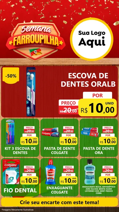 Modelo de Rede Social para Stories com o tema Semana Farroupilha para Higiene Pessoal
