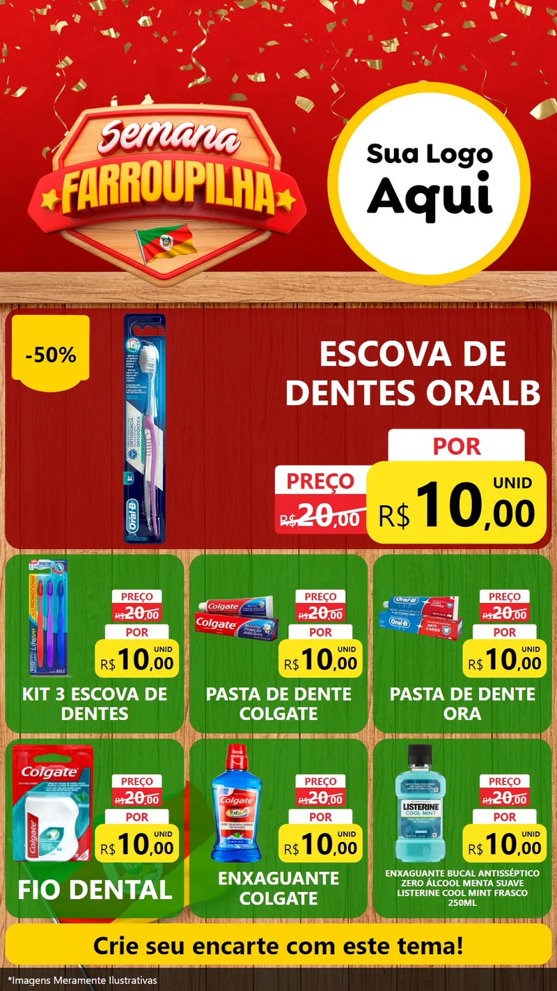 Modelo de Rede Social para Stories com o tema Semana Farroupilha para Higiene Pessoal