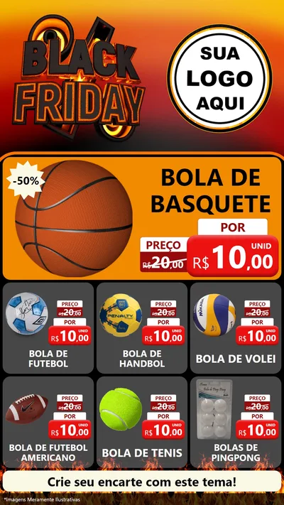 Modelo de Rede Social para Stories com o tema Black Friday para Artigos Esportivos