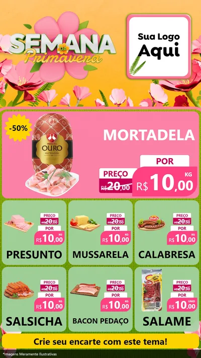 Modelo de Rede Social para Stories com o tema Semana da Primavera para Frios e Laticínios