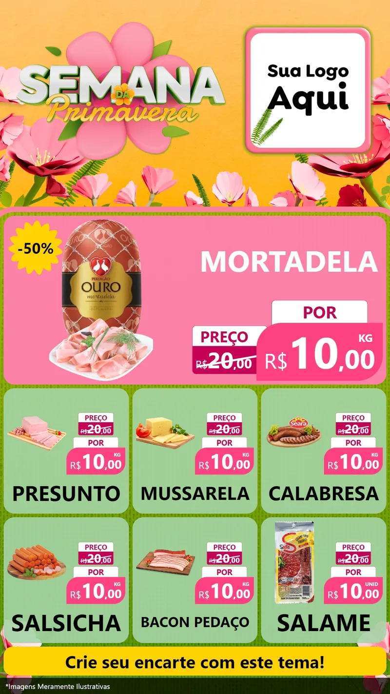 Modelo de Rede Social para Stories com o tema Semana da Primavera para Frios e Laticínios