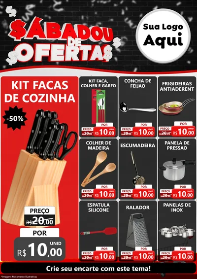 Modelo de Encarte para Encarte A4 Vertical com o tema Sabadou de Ofertas para Utilidades Domésticas