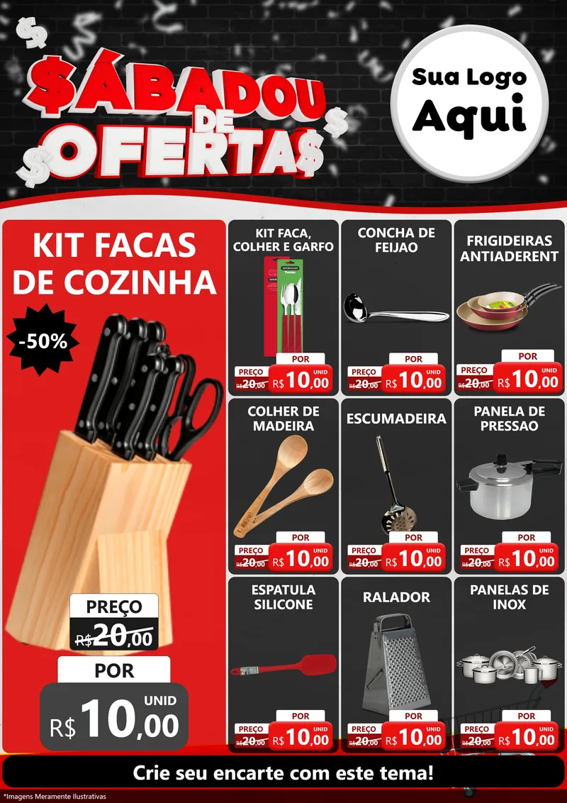 Modelo de Encarte para Encarte A4 Vertical com o tema Sabadou de Ofertas para Utilidades Domésticas