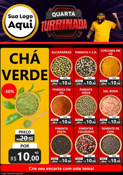 Modelo de Encarte para Encarte A4 Vertical com o tema Quarta Turbinada para Produtos Naturais