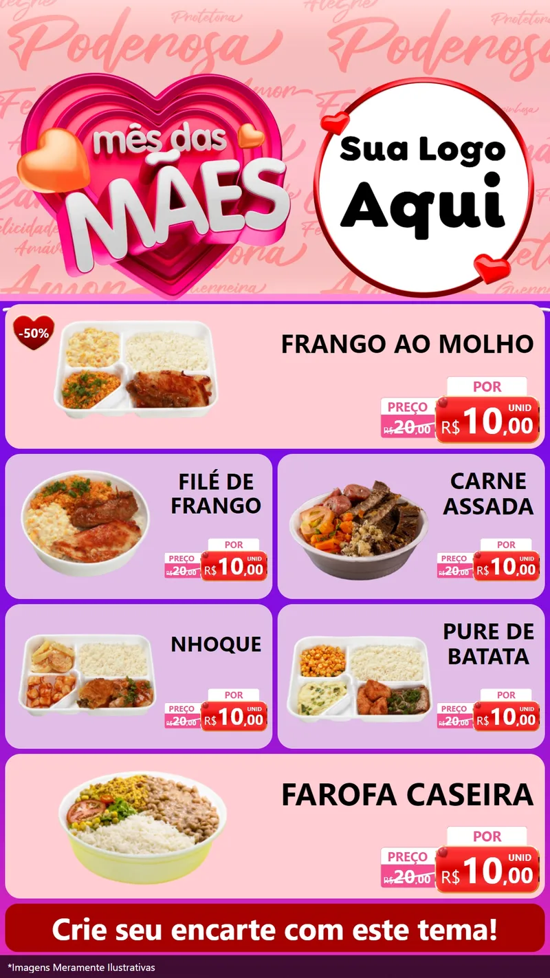 Modelo de TV para TV Vertical com o tema Mês Das Mães para Restaurante