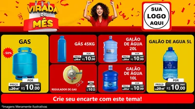Modelo de TV para TV Horizontal com o tema Virada de Mês para Água e gás