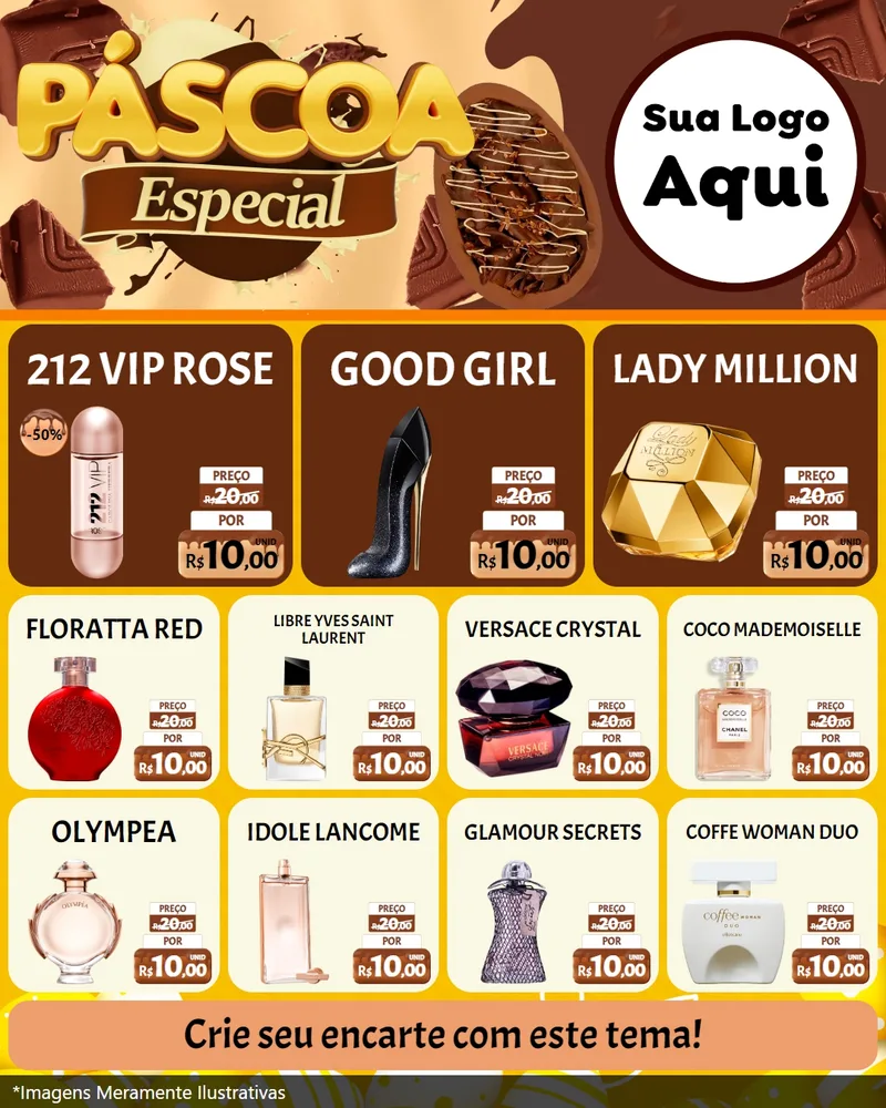Modelo de Rede Social para Feed Instagram com o tema Páscoa Especial para Perfumes