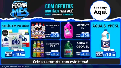 Modelo de TV para TV Horizontal com o tema Fecha Mês para Produtos de Limpeza