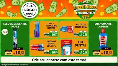 Modelo de TV para TV Horizontal com o tema Comece Dezembro Economizando para Higiene Pessoal