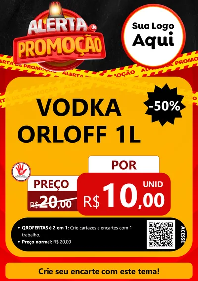Modelo de Cartaz para Cartaz A4 Vertical com o tema Alerta de Promoção para Distribuidora de bebidas