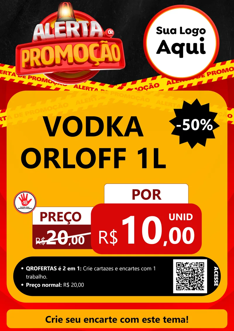 Modelo de Cartaz para Cartaz A4 Vertical com o tema Alerta de Promoção para Distribuidora de bebidas