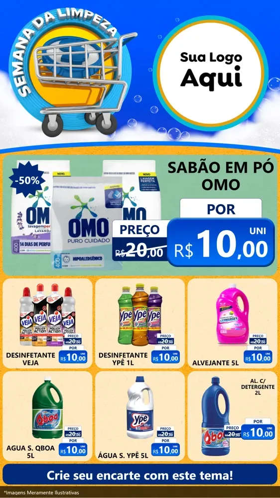Modelo de Rede Social para Stories com o tema Semana Da Limpeza para Produtos de Limpeza