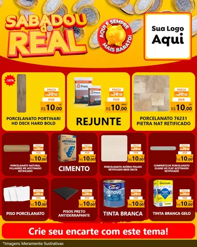 Modelo de Rede Social para Feed Instagram com o tema Sabadou do Real para Pisos e revestimentos