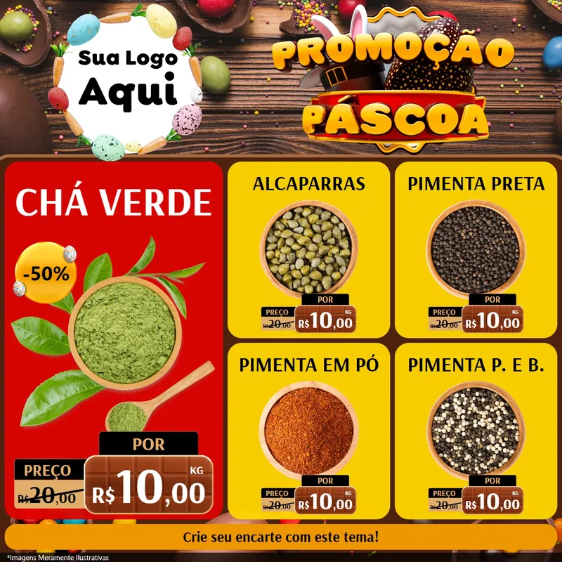 Modelo de Rede Social para Feed Facebook com o tema Promoção Páscoa para Produtos Naturais