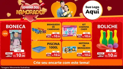 Modelo de TV para TV Horizontal com o tema Semana dos Namorados para Brinquedos