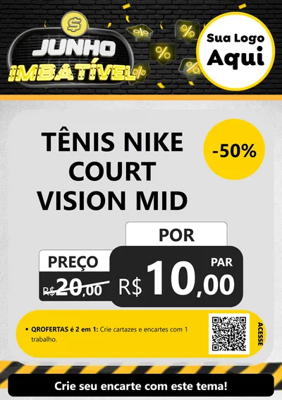 Modelo de Cartaz para Cartaz A4 Vertical com o tema Junho Imbatível para Calçados