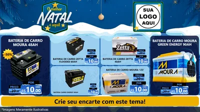 Modelo de TV para TV Horizontal com o tema O Melhor Natal É Aqui! para Baterias Elétricas