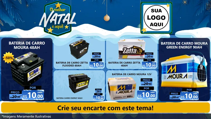Modelo de TV para TV Horizontal com o tema O Melhor Natal É Aqui! para Baterias Elétricas