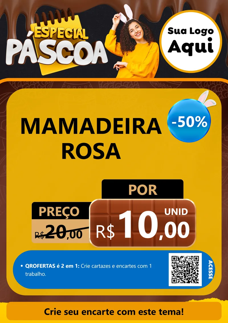 Modelo de Cartaz para Cartaz A4 Vertical com o tema Especial Páscoa para Bebês