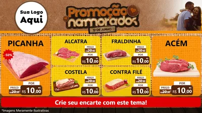 Modelo de TV para TV Horizontal com o tema Promoção Namorados para Açougue