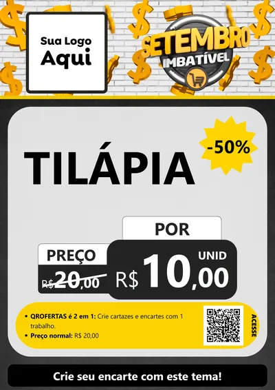 Modelo de Cartaz para Cartaz A4 Vertical com o tema Setembro Imbatível para Peixaria
