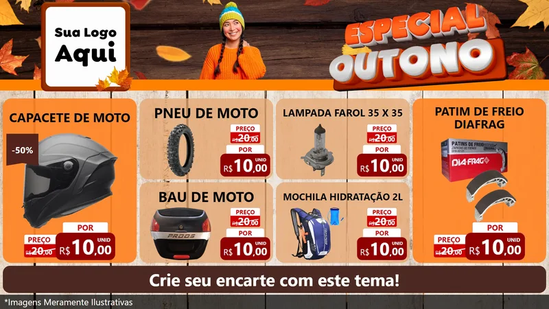 Modelo de TV para TV Horizontal com o tema Especial Outono para Moto peças