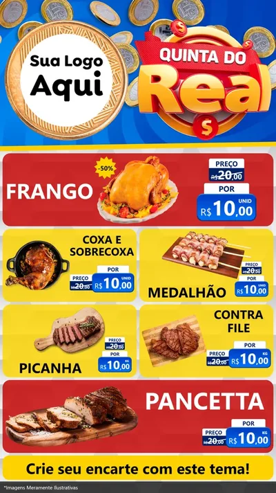 Modelo de TV para TV Vertical com o tema Quinta do Real para Assados