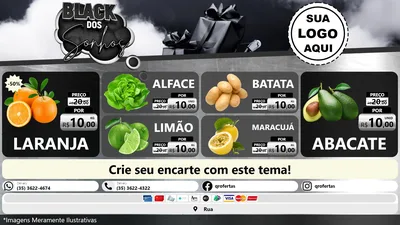 Modelo de TV para TV Horizontal com o tema Black dos Sonhos para Hortifrúti