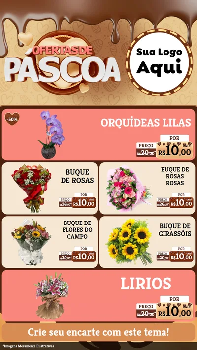 Modelo de TV para TV Vertical com o tema Ofertas de Páscoa para Floricultura e jardim