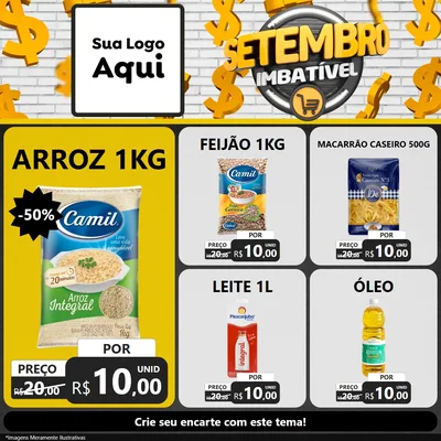 Modelo de Rede Social para Feed Facebook com o tema Setembro Imbatível para Supermercado