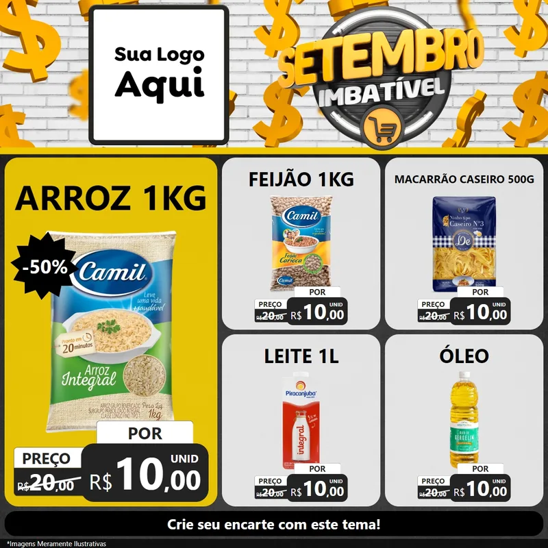 Modelo de Rede Social para Feed Facebook com o tema Setembro Imbatível para Supermercado