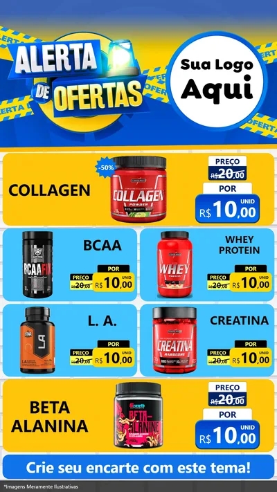 Modelo de TV para TV Vertical com o tema Alerta de Ofertas para Suplementos alimentares