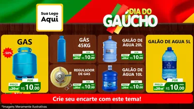 Modelo de TV para TV Horizontal com o tema Dia do Gaúcho para Água e gás