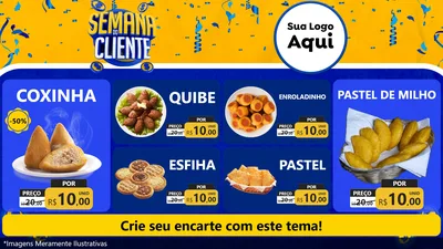 Modelo de TV para TV Horizontal com o tema Semana do Cliente para Salgadaria